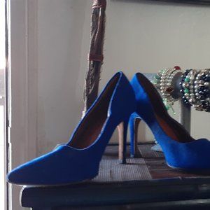 Blue Suede Heels, Size 10